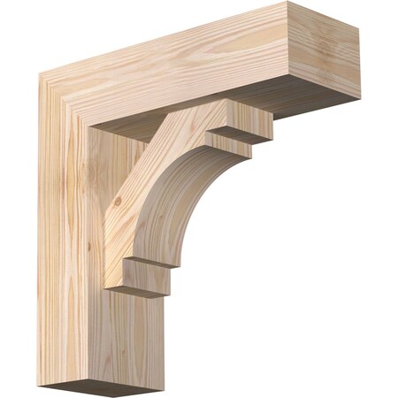 Merced Block Smooth Bracket W/ Offset Brace, Douglas Fir, 5 1/2W X 16D X 16H